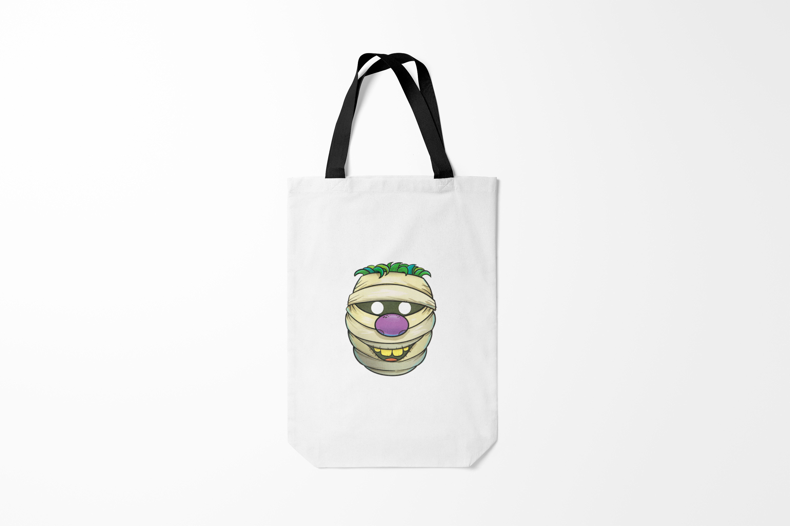 

Сумка шoппер унисекс Burnettie улыбающейся голова мумии, белый, улыбающейся голова мумии