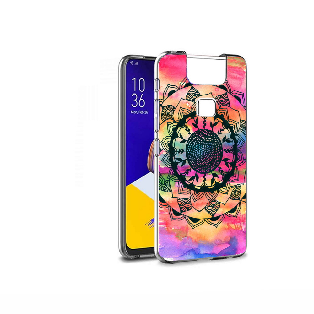 

Чехол MyPads Tocco для Asus ZenFone 6 (ZS630KL) яркая абстракция круглый цветок, Прозрачный, Tocco