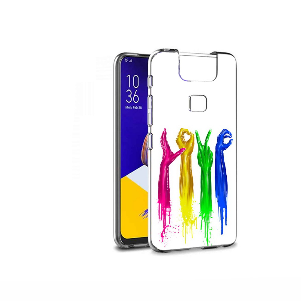 

Чехол MyPads Tocco для Asus ZenFone 6 (ZS630KL) яркие руки love, Прозрачный, Tocco