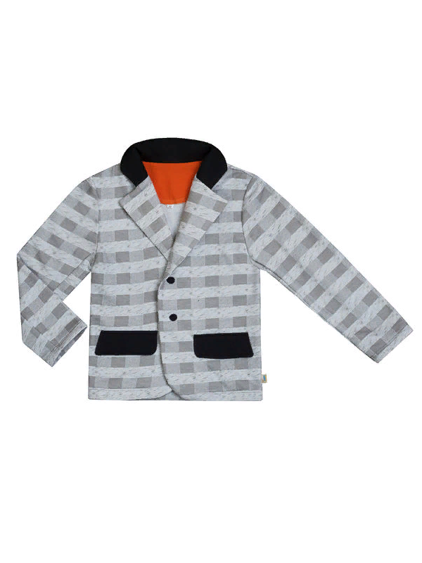 Пиджак для мальчика MYBABYGOLD Пж-140, серый, размер 86 пиджак женский зеленый гусиная лапка размер 50