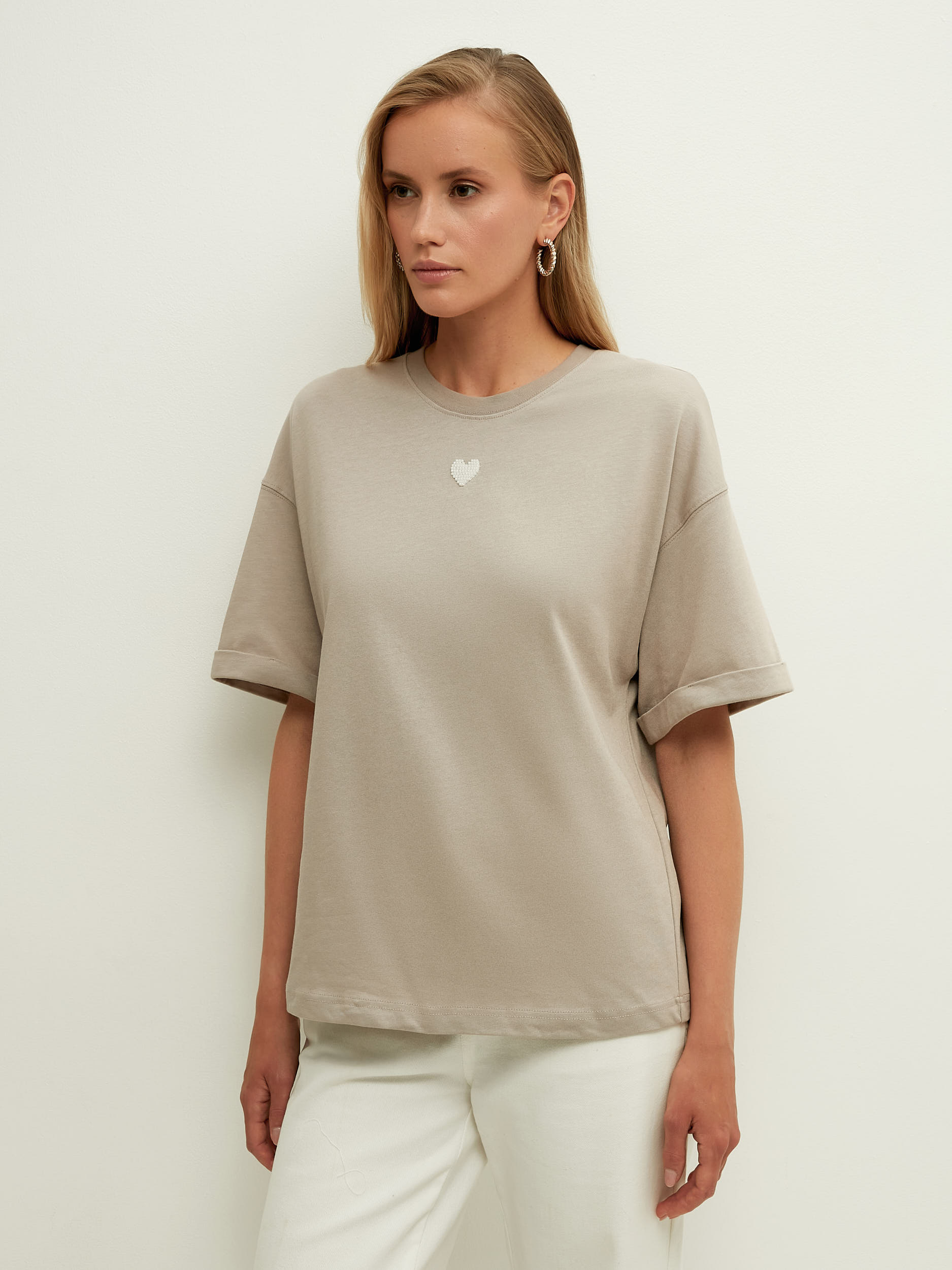 

Футболка женская ZARINA 2369520409-62 бежевая 2XL, 2369520409-62