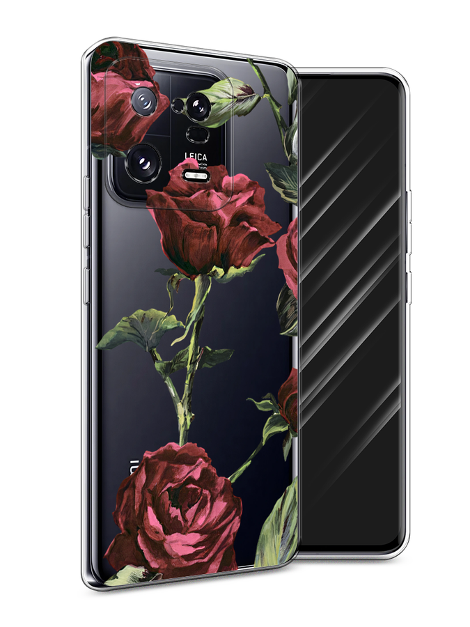 

Чехол Awog на Xiaomi 13 Pro 5G "Бордовые розы фон", Красный, 317350-8