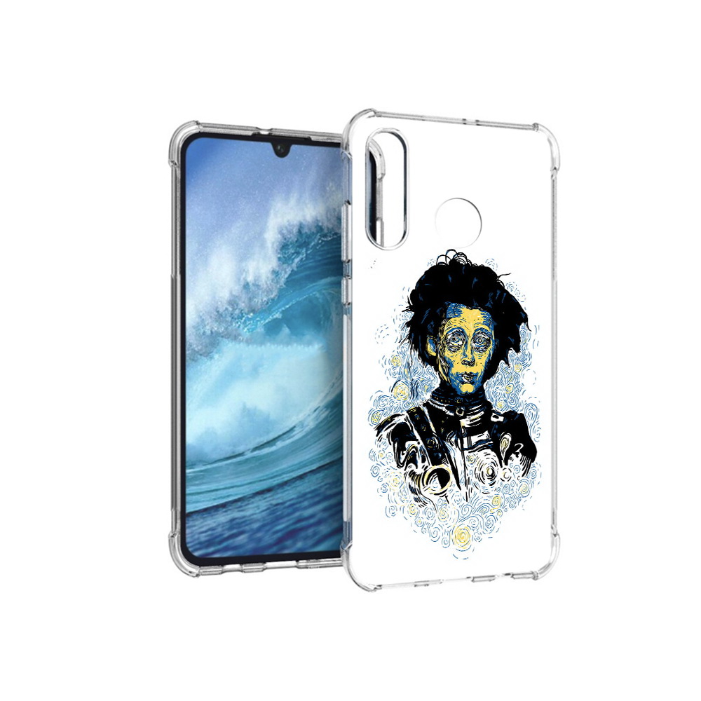 

Чехол MyPads Tocco для Huawei P30 Lite парень черно-белый абстракция, Прозрачный, Tocco