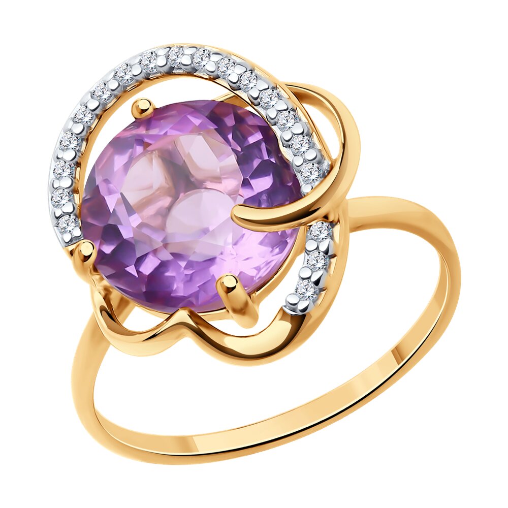 

Кольцо из серебра р. 18,5 Diamant 93-310-01931-1, фианит\аметист, 93-310-01931-1
