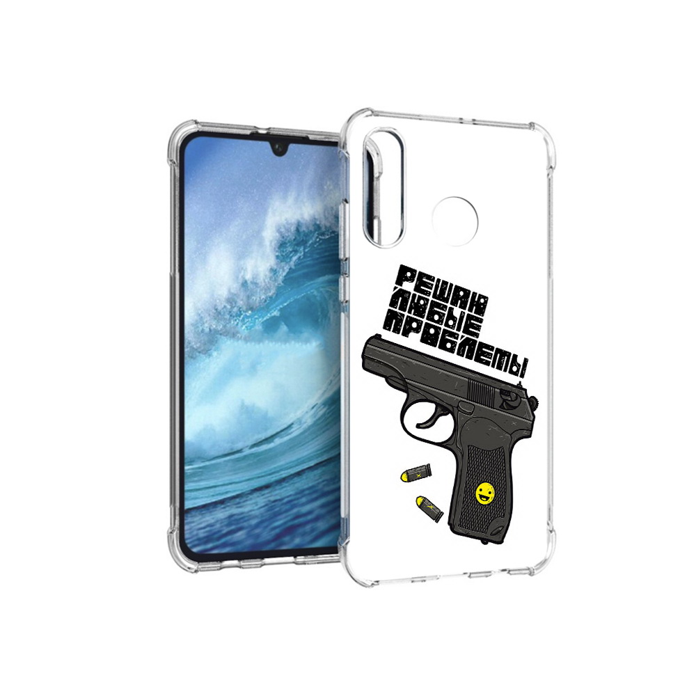 

Чехол MyPads Tocco для Huawei P30 Lite пистолет против проблем, Прозрачный, Tocco