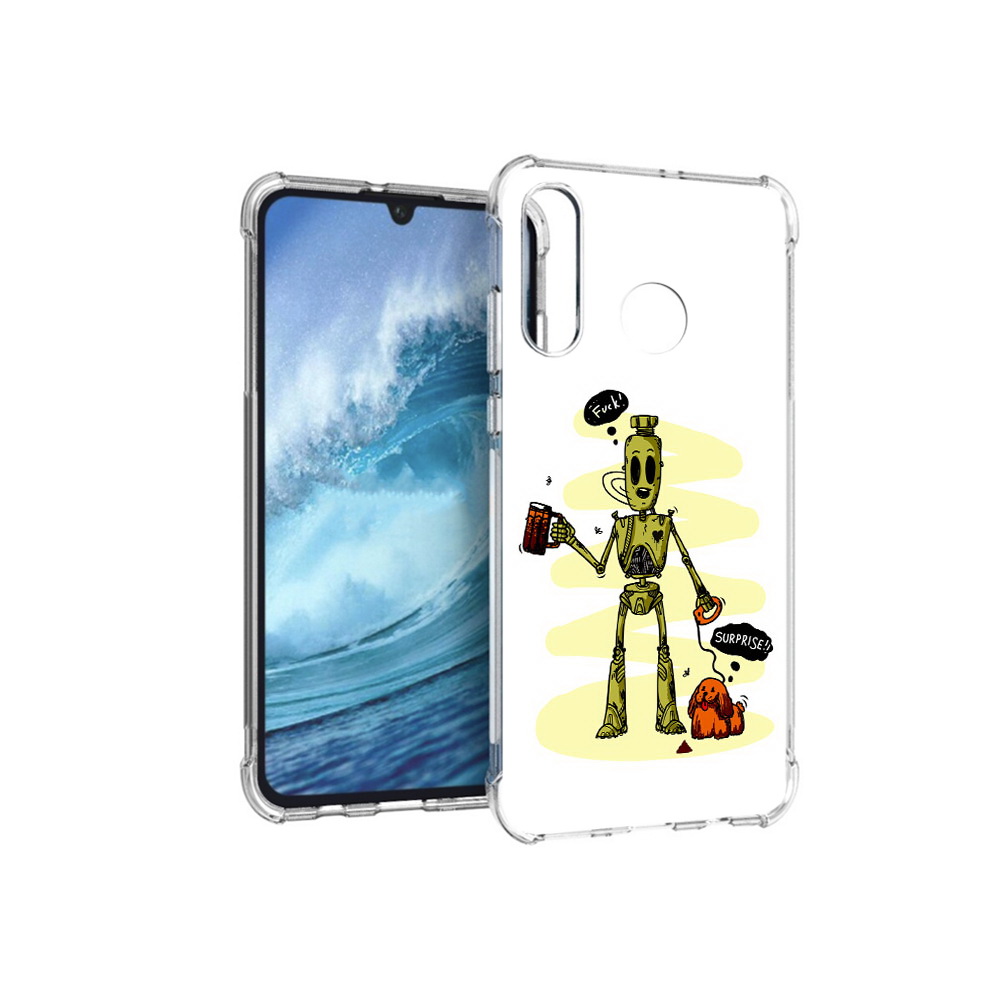 

Чехол MyPads Tocco для Huawei P30 Lite прикольный робот, Прозрачный, Tocco