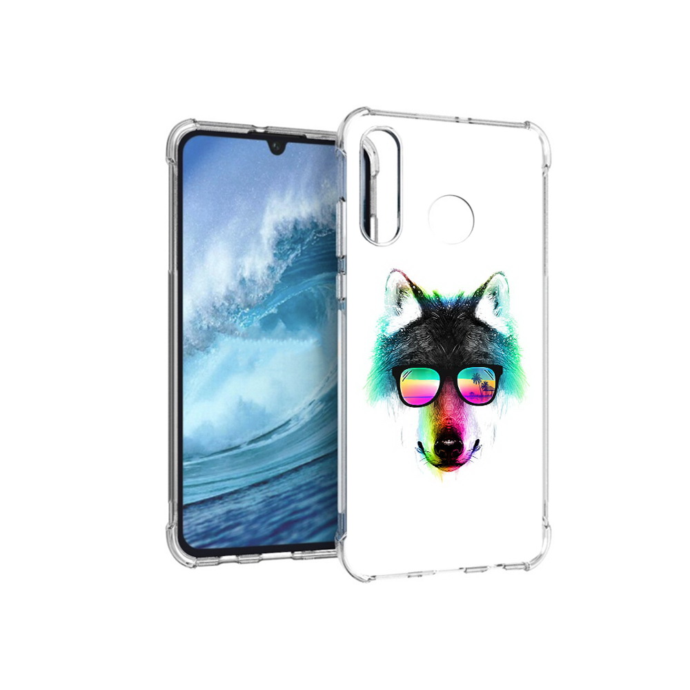 

Чехол MyPads Tocco для Huawei P30 Lite радужный волк, Прозрачный, Tocco