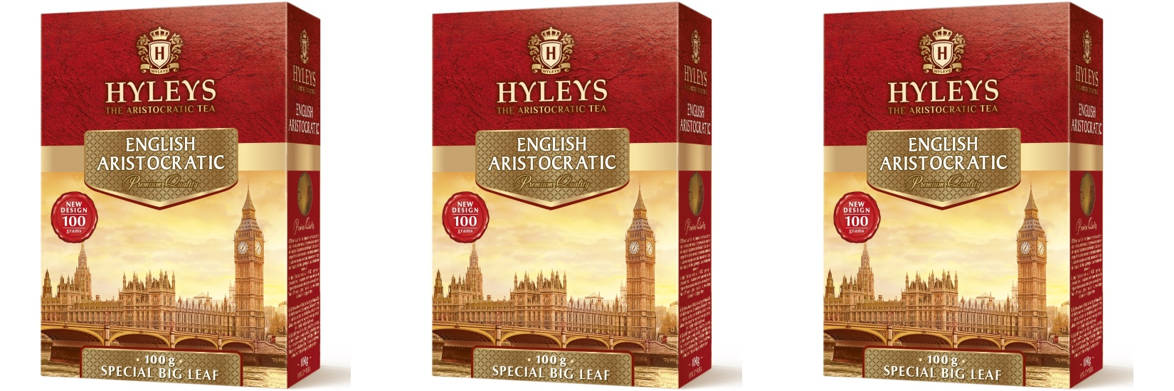 

Чай черный HYLEYS English Aristocratic, особо крупный лист, 100 г х 3 шт, English Aristocratic