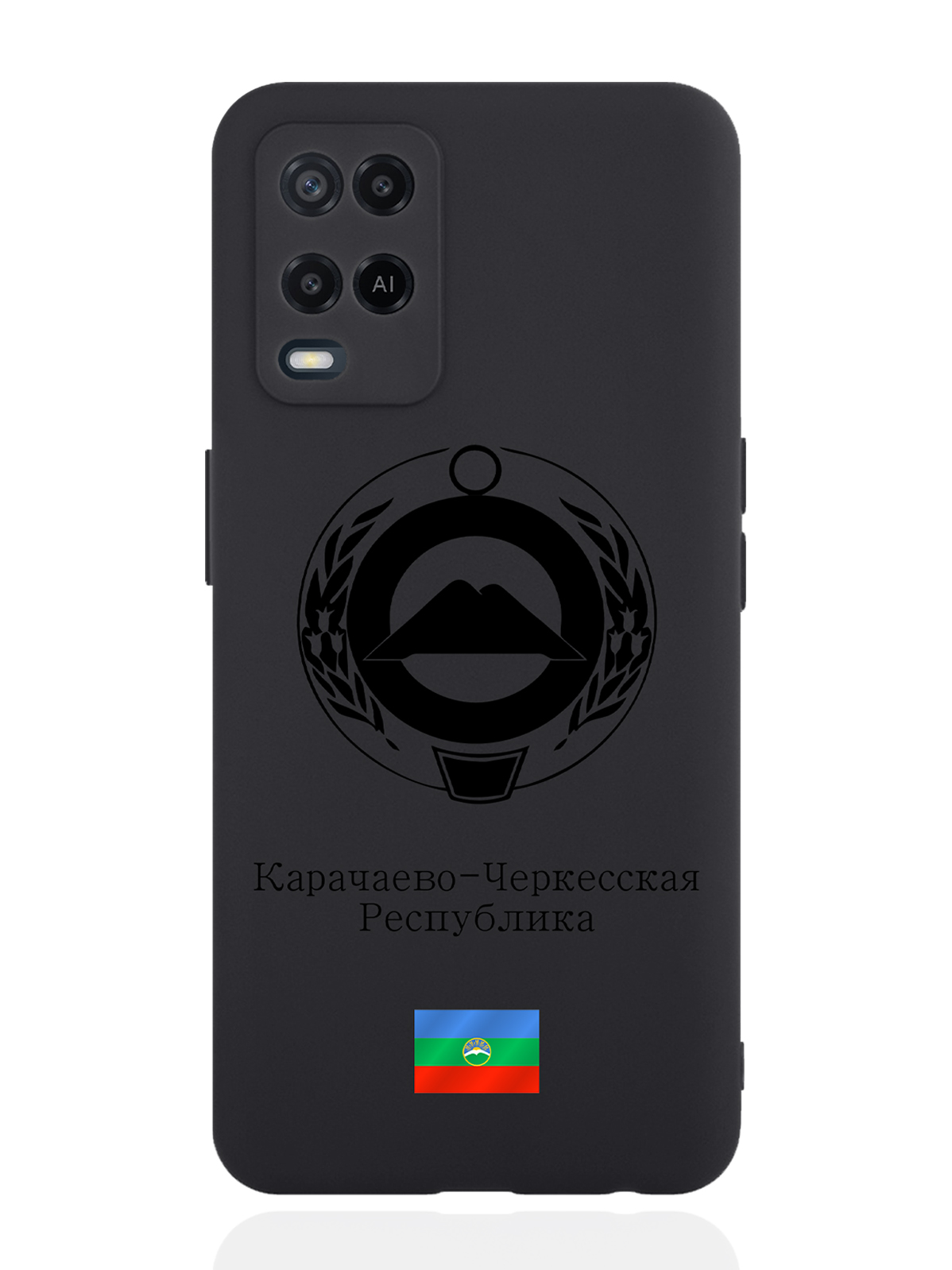 фото Чехол signumcase для oppo a54 черный лаковый герб карачаево-черкесской республики черный