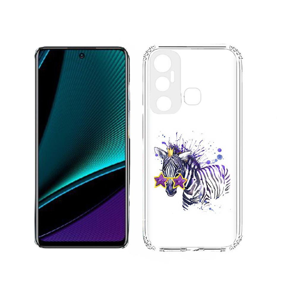 

Чехол MyPads Tocco для Infinix Hot 11s акварельная зебра, Прозрачный, Tocco