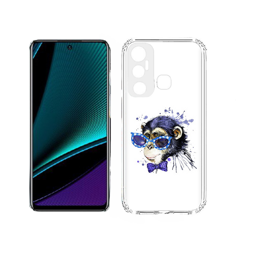 

Чехол MyPads Tocco для Infinix Hot 11s акварельная обезьяна, Прозрачный, Tocco