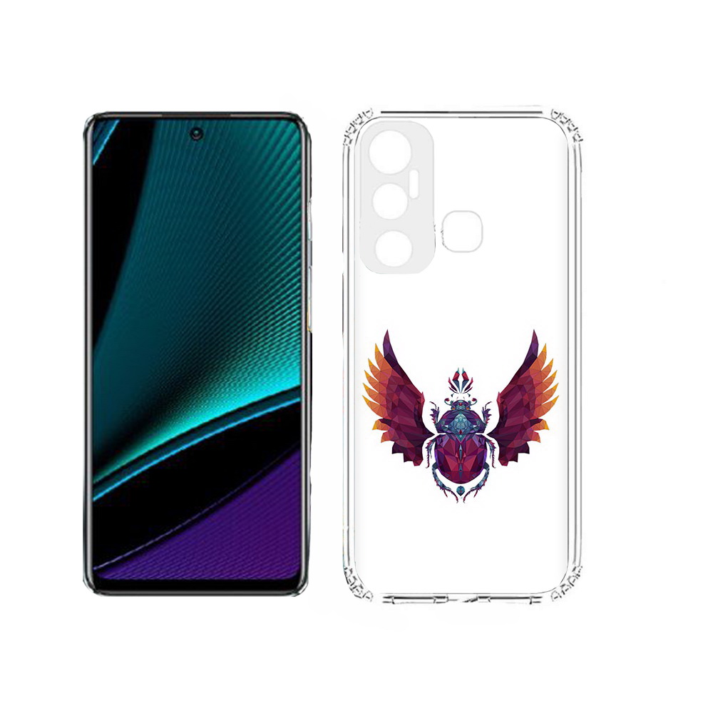 

Чехол MyPads Tocco для Infinix Hot 11s алмазный скоробей, Прозрачный, Tocco