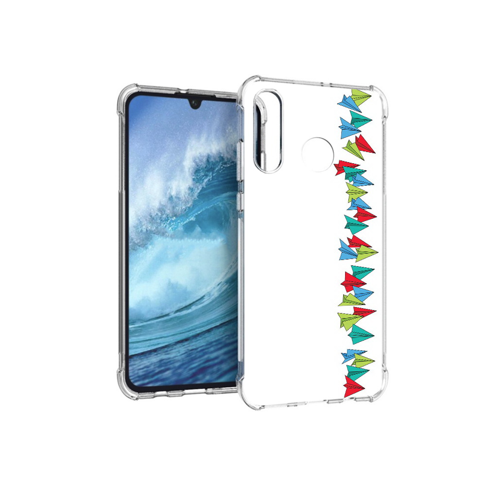 

Чехол MyPads Tocco для Huawei P30 Lite самолетики из листочков, Прозрачный, Tocco