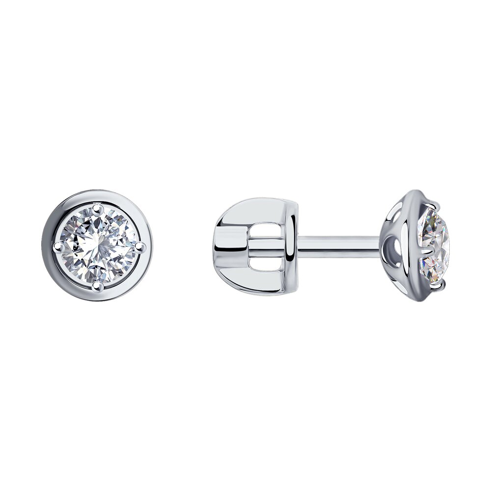 

Серьги из белого золота SOKOLOV 027470-3, фианит, 027470-3