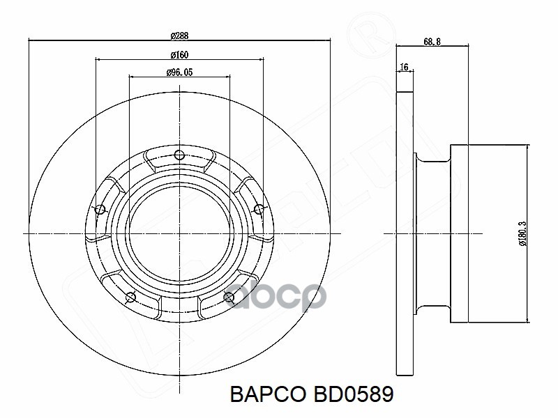 

BD0589 Диск тормозной задний BD0589,