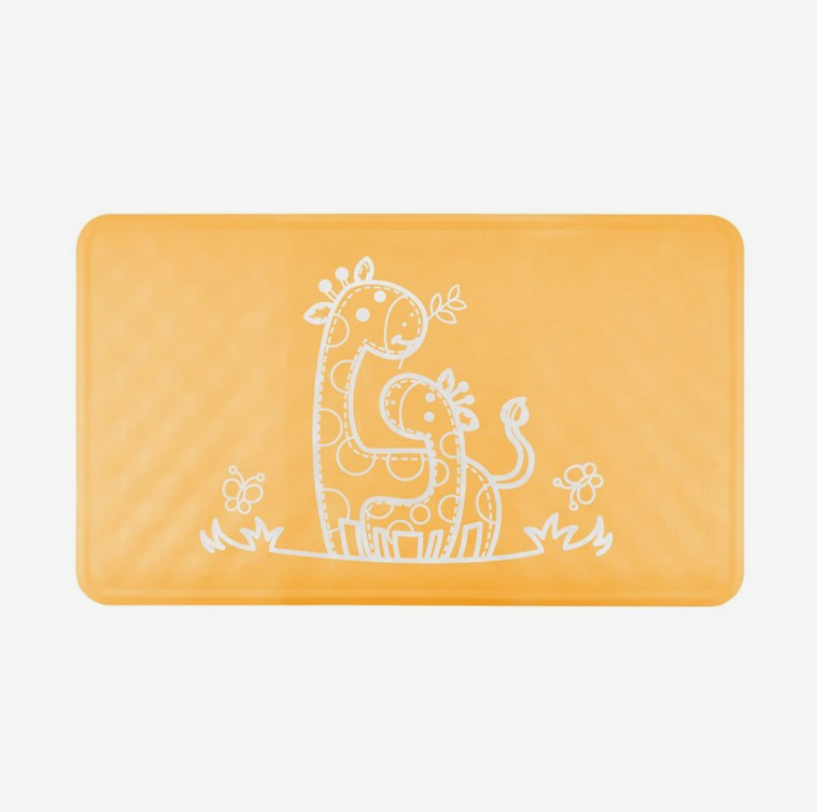 Антискользящий резиновый коврик ROXY-KIDS для ванны, 34х58 см, цвет желтый