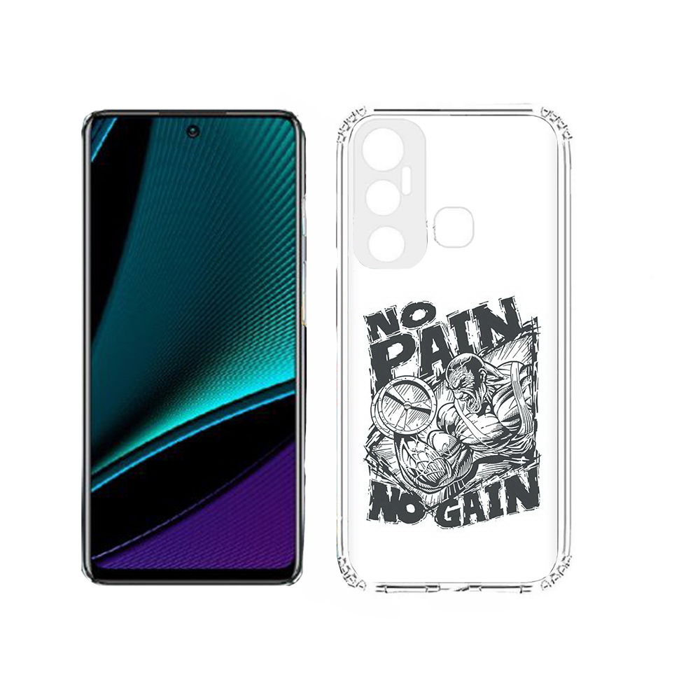 

Чехол MyPads Tocco для Infinix Hot 11s бодибилдинг тяжелая работа, Прозрачный, Tocco