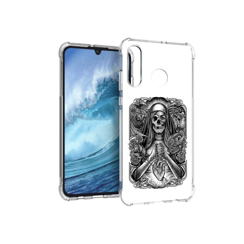 

Чехол MyPads Tocco для Huawei P30 Lite скелет с сердцем, Прозрачный, Tocco