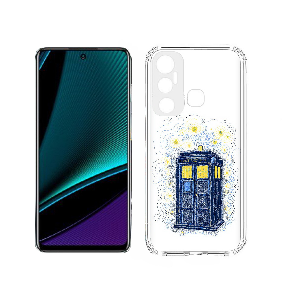 

Чехол MyPads Tocco для Infinix Hot 11s будка рисунок, Прозрачный, Tocco