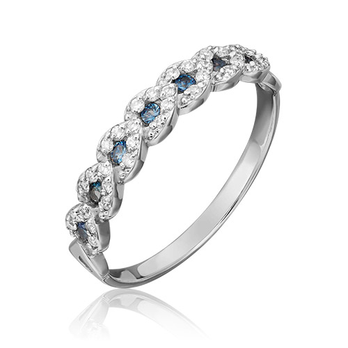 

Кольцо из золота р. 17 PLATINA jewelry 01-1534-00-105-1120-30, сапфир\бриллиант, 01-1534-00-105-1120-30
