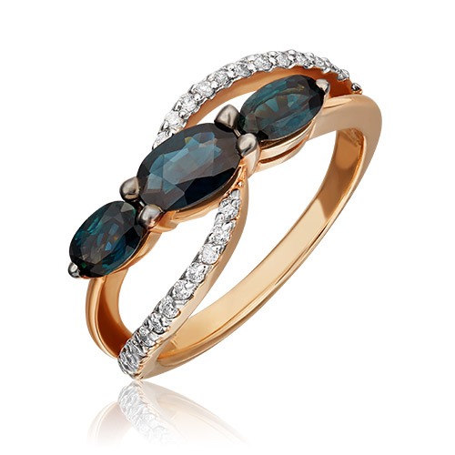 

Кольцо из золота р. 16,5 PLATINA jewelry 01-1544-00-105-1110-30, сапфир\бриллиант, 01-1544-00-105-1110-30