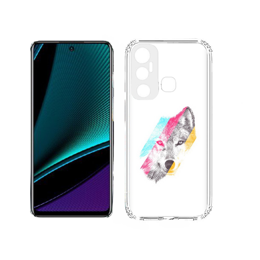 

Чехол MyPads Tocco для Infinix Hot 11s волк градиент, Прозрачный, Tocco