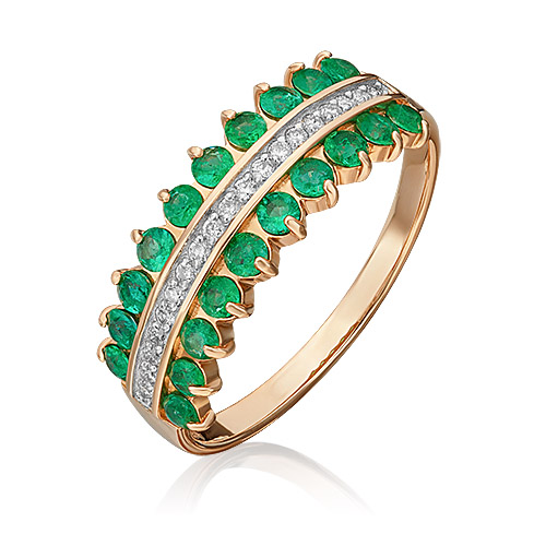 

Кольцо из золота с бриллиантом/изумрудом р. 16,5 PLATINA jewelry 01-1550-00-106-1110-30, 01-1550-00-106-1110-30