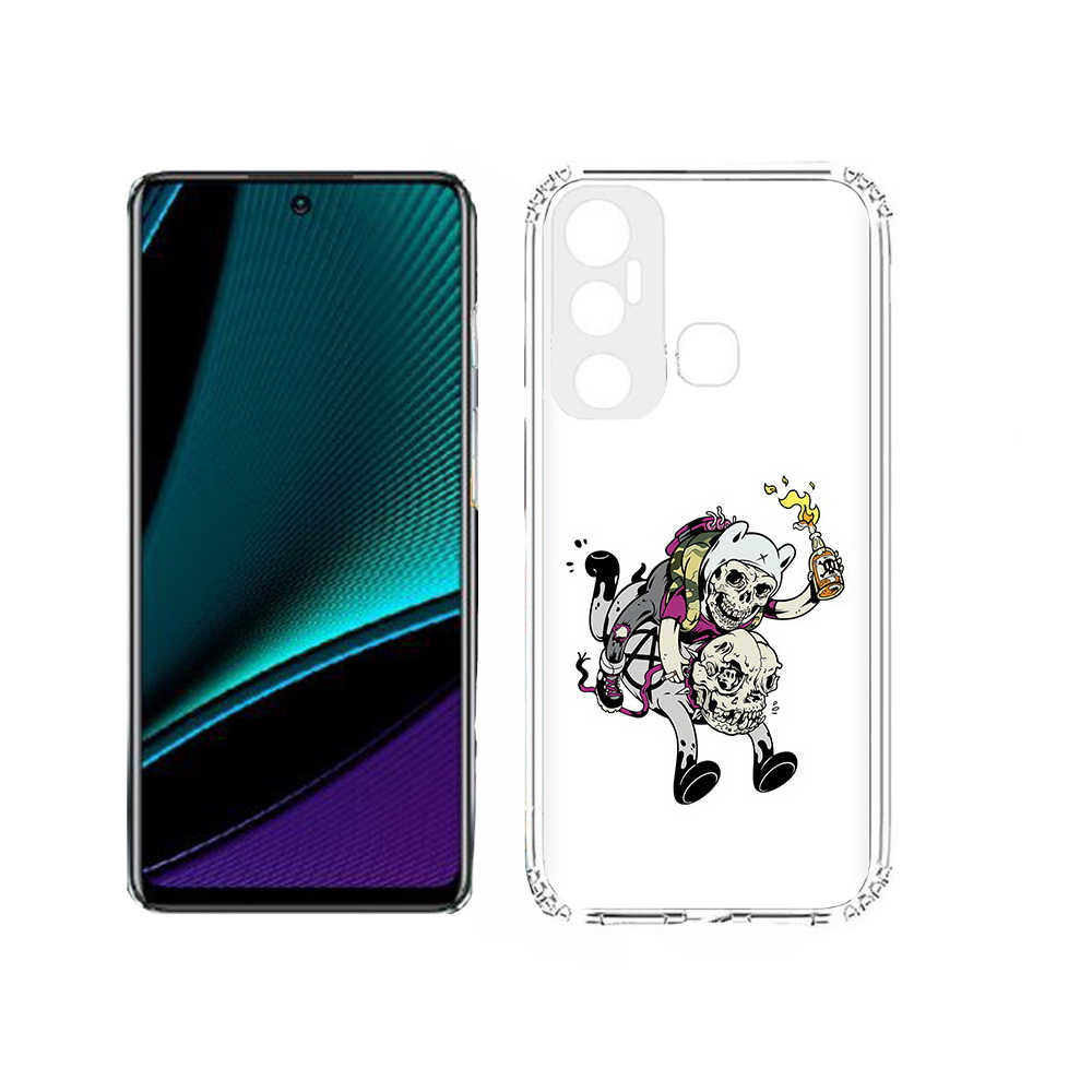

Чехол MyPads Tocco для Infinix Hot 11s время приключений скелеты, Прозрачный, Tocco