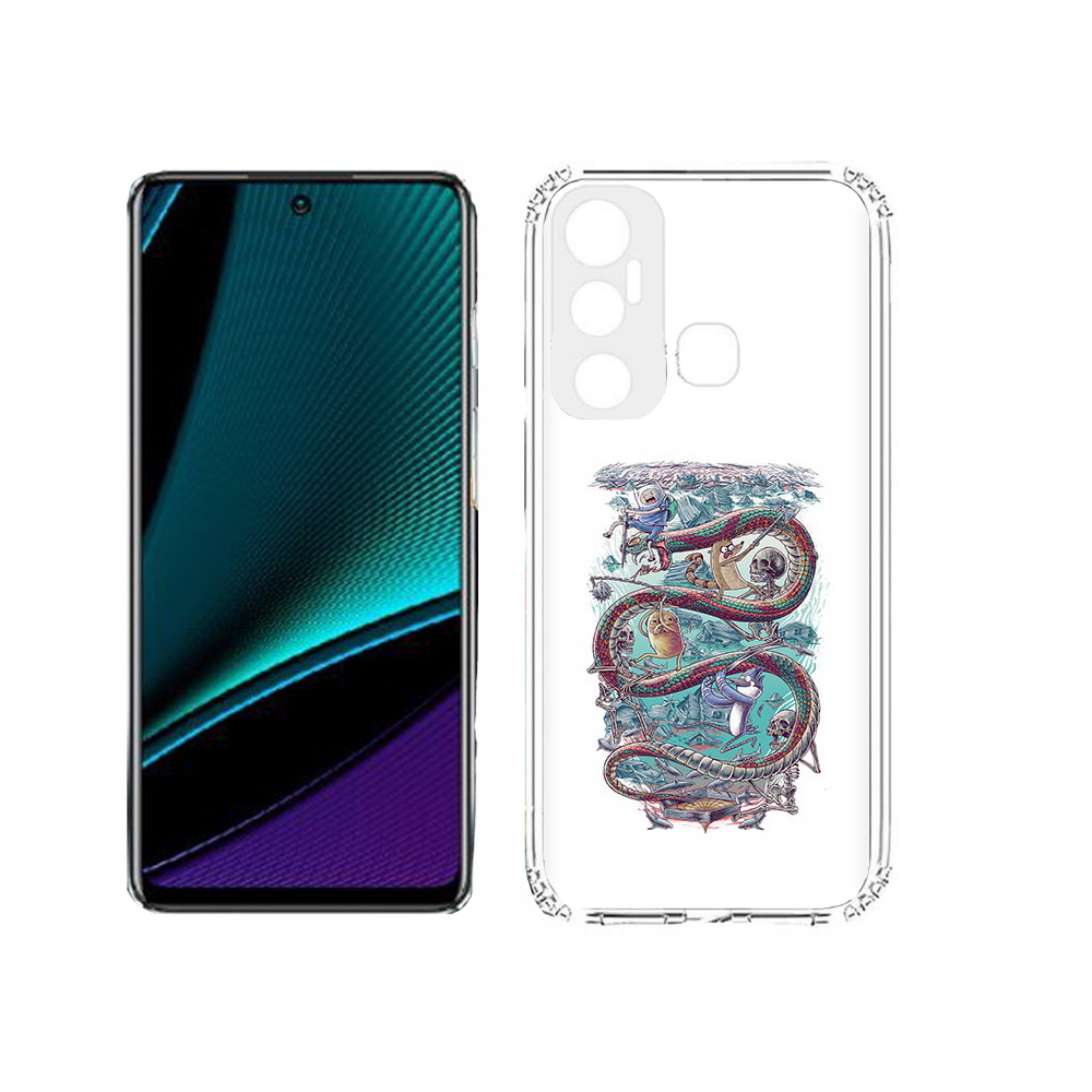 

Чехол MyPads Tocco для Infinix Hot 11s время приключений страшилка, Прозрачный, Tocco