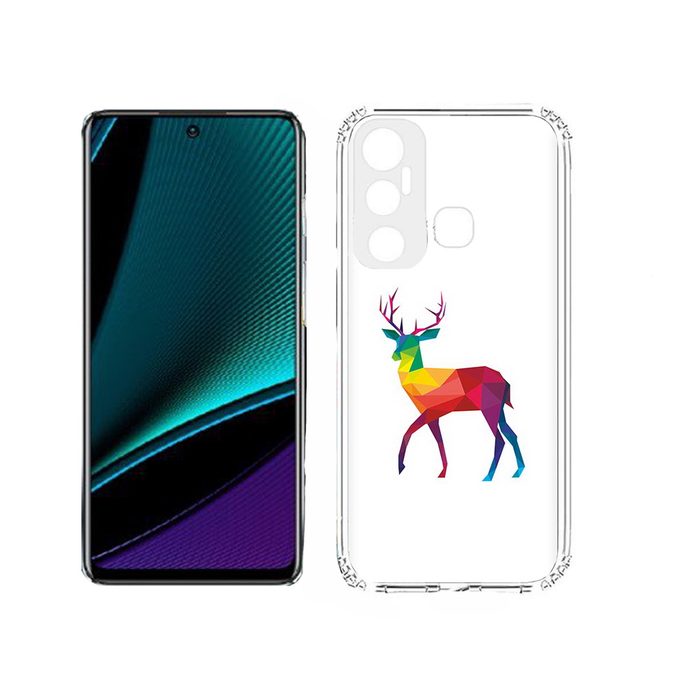 

Чехол MyPads Tocco для Infinix Hot 11s геометрический олень, Прозрачный, Tocco