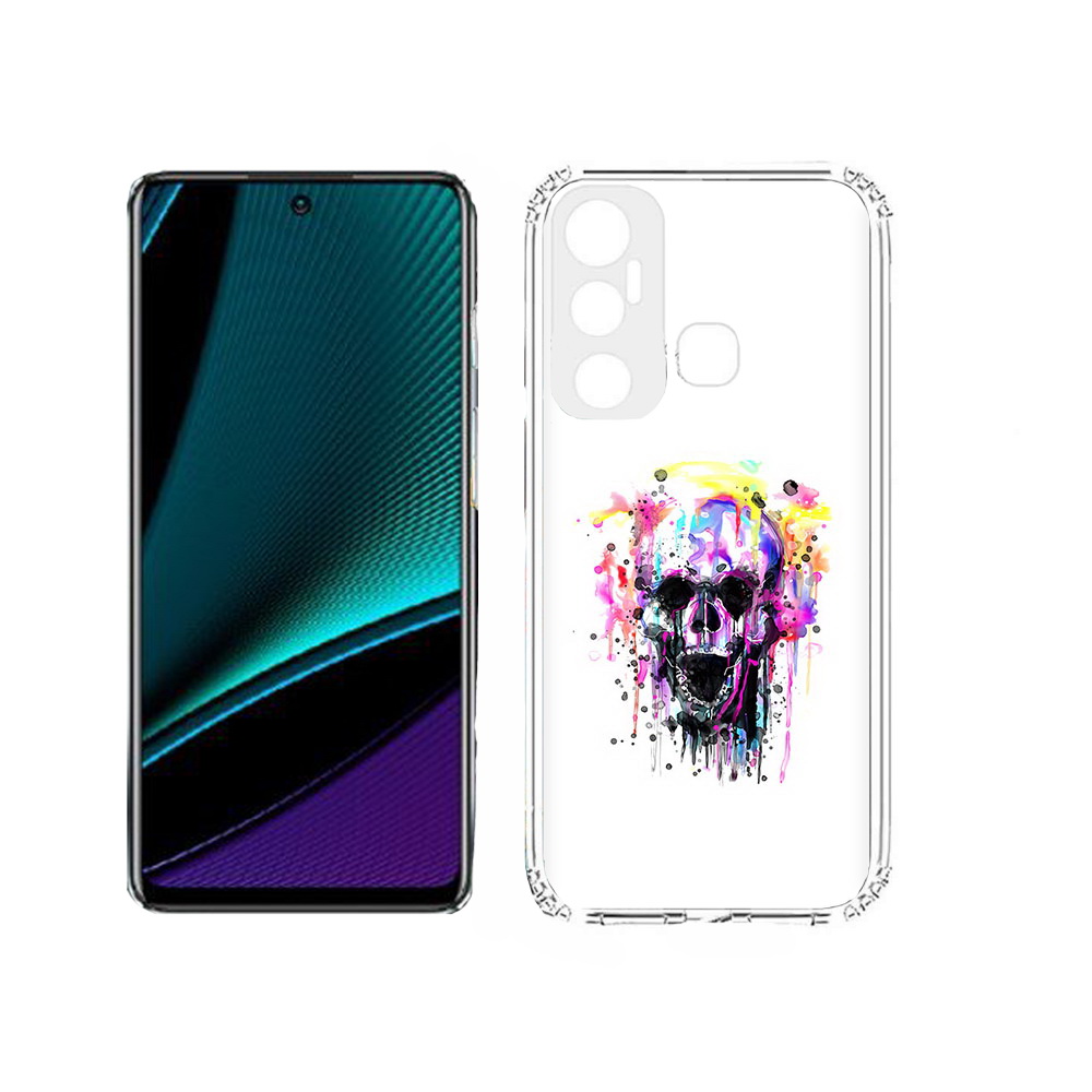 

Чехол MyPads Tocco для Infinix Hot 11s граффити череп, Прозрачный, Tocco