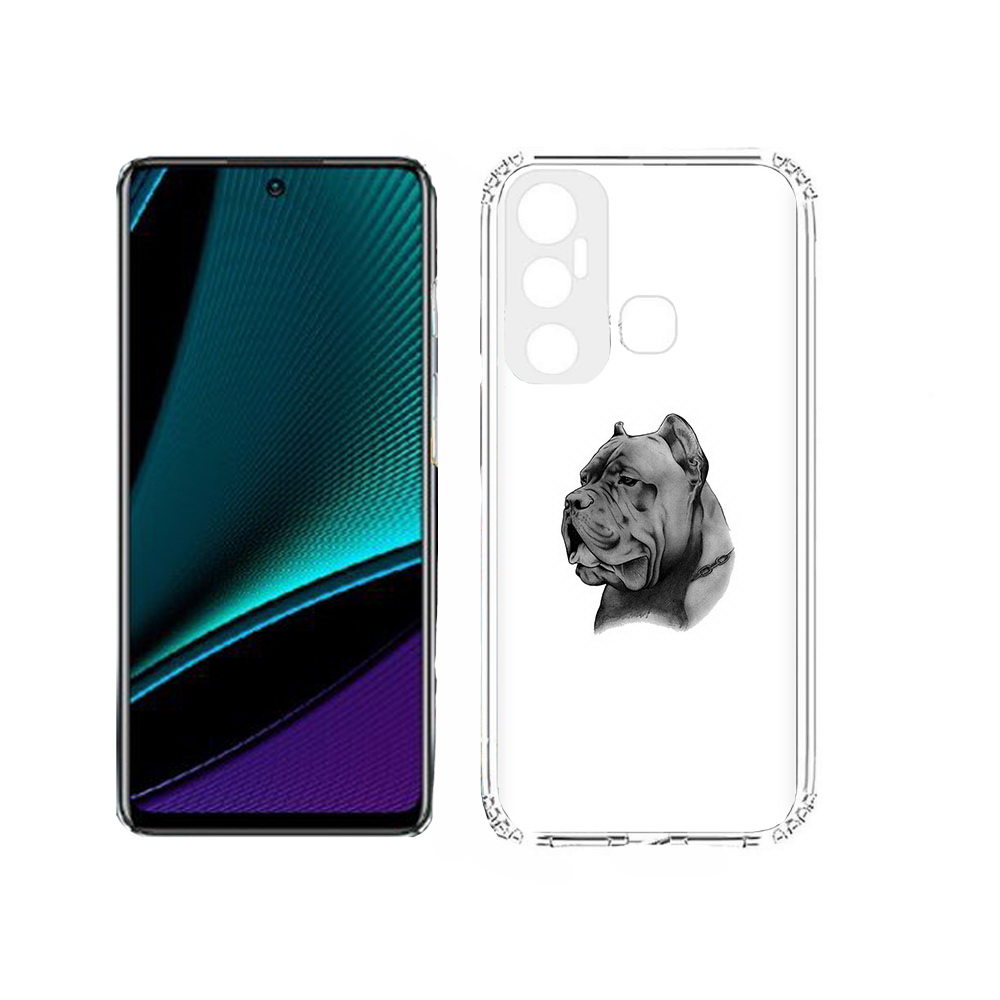 

Чехол MyPads Tocco для Infinix Hot 11s грозный бульдог, Прозрачный, Tocco