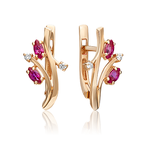 

Серьги из красного золота с рубином/бриллиантом PLATINA jewelry 02-0423-00-107-1110-30, 02-0423-00-107-1110-30