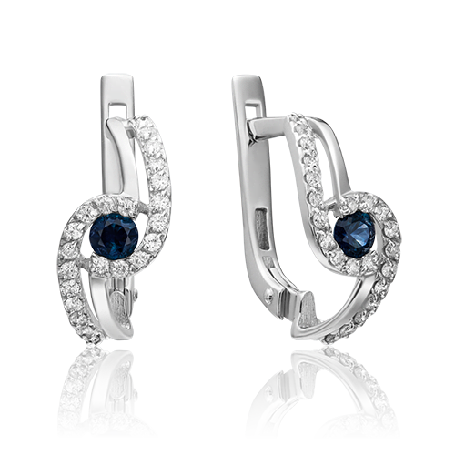 

Серьги из белого золота с сапфиром/бриллиантом PLATINA jewelry 02-0884-00-105-1120-30, 02-0884-00-105-1120-30