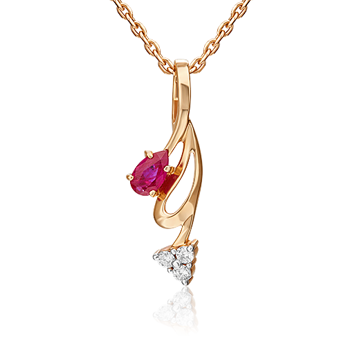 

Подвеска из красного золота с рубином/бриллиантом PLATINA jewelry 03-0100-00-107-1110-30, 03-0100-00-107-1110-30