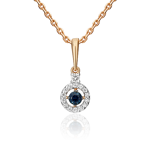 

Кулон из красного золота PLATINA jewelry 03-0515-00-105-1110-30, сапфир/бриллиант, 03-0515-00-105-1110-30