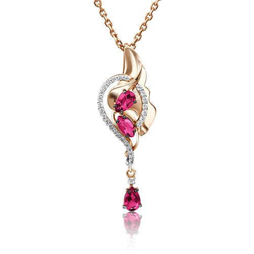 

Кулон из красного золота PLATINA jewelry 03-2862-00-107-1110-30, рубин/бриллиант, 03-2862-00-107-1110-30