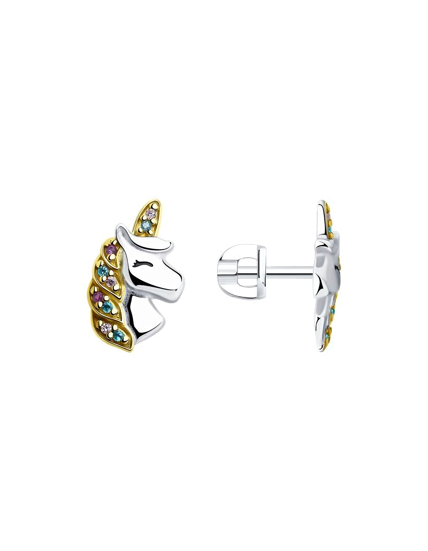 

Серьги пусеты из серебра TEO MAORI 894025706, фианит, 894025706