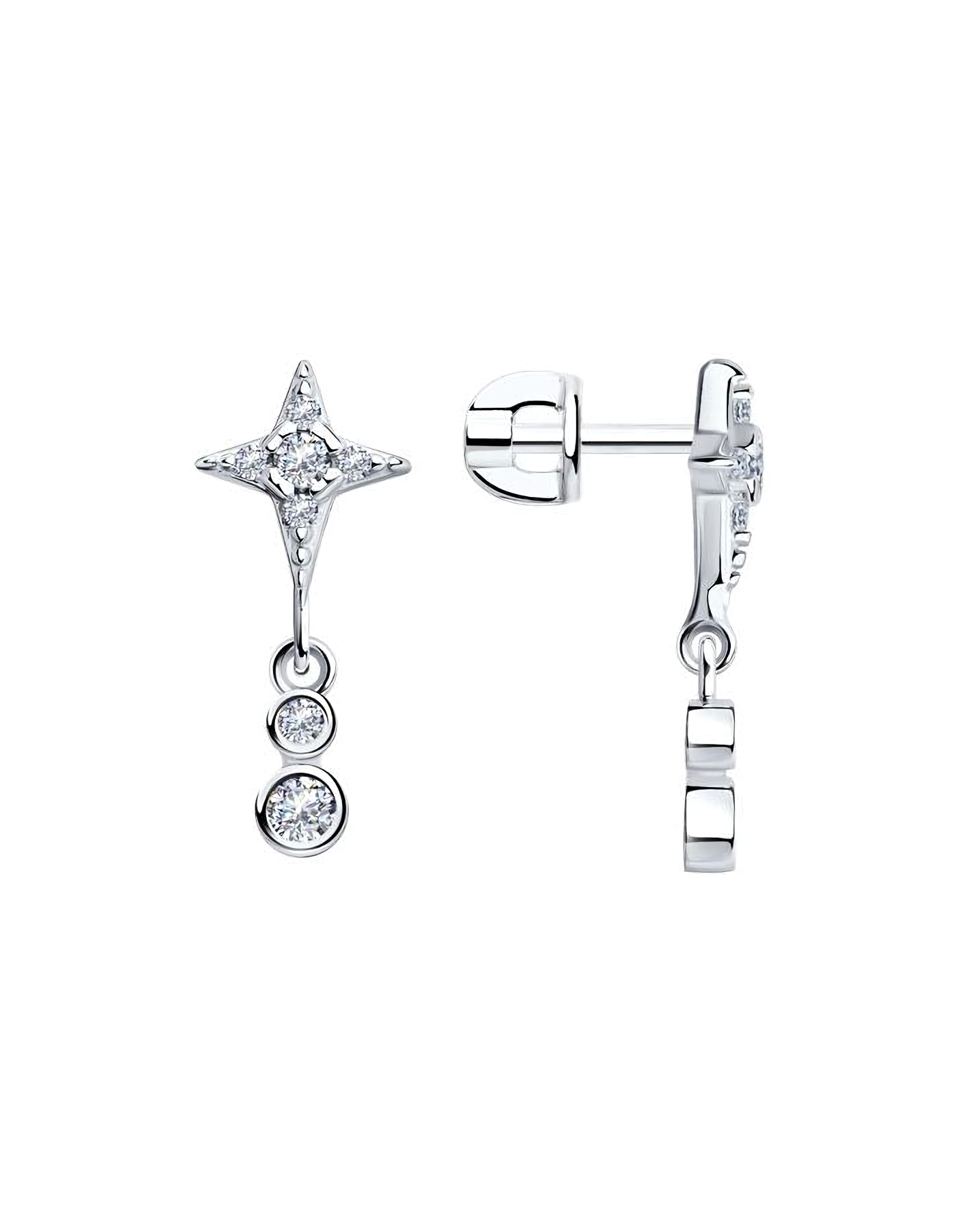 

Серьги пусеты из серебра TEO MAORI 894025768, фианит, 894025768