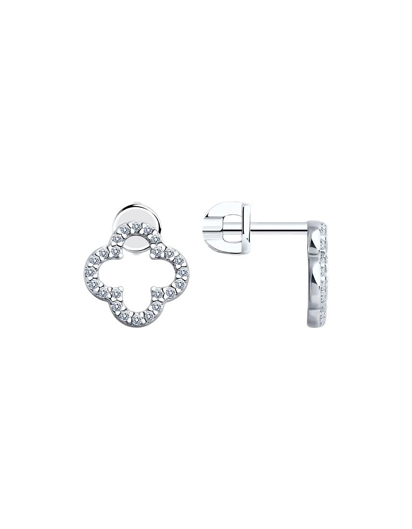 

Серьги пусеты из серебра TEO MAORI 894025798, фианит, 894025798