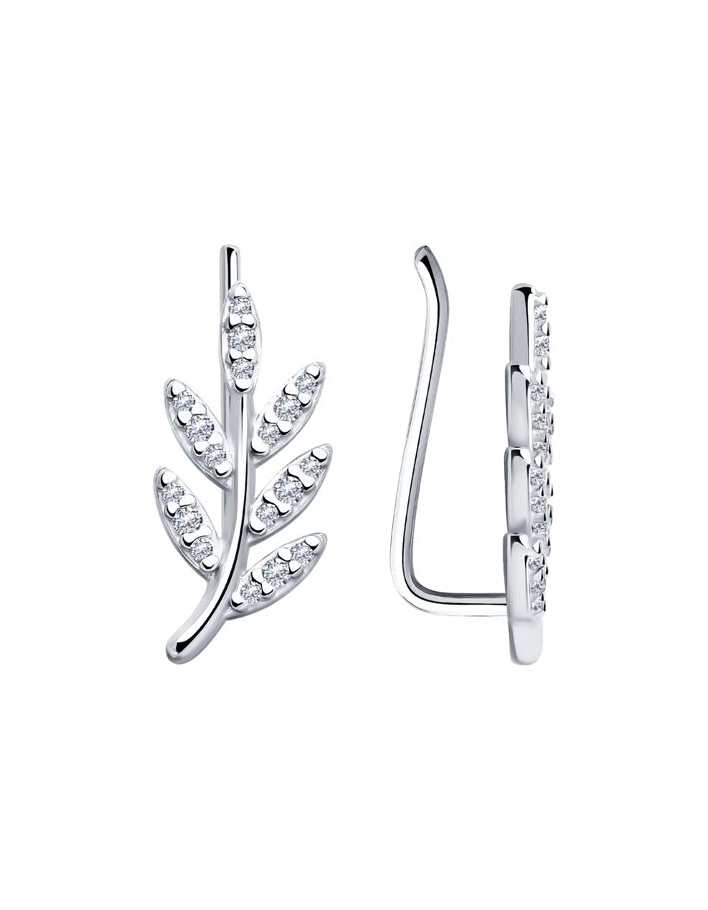 

Серьги каффы из серебра TEO MAORI 894025806, фианит, 894025806