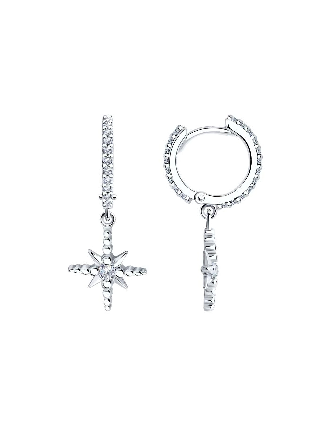 

Серьги конго из серебра TEO MAORI 894025821, фианит, 894025821