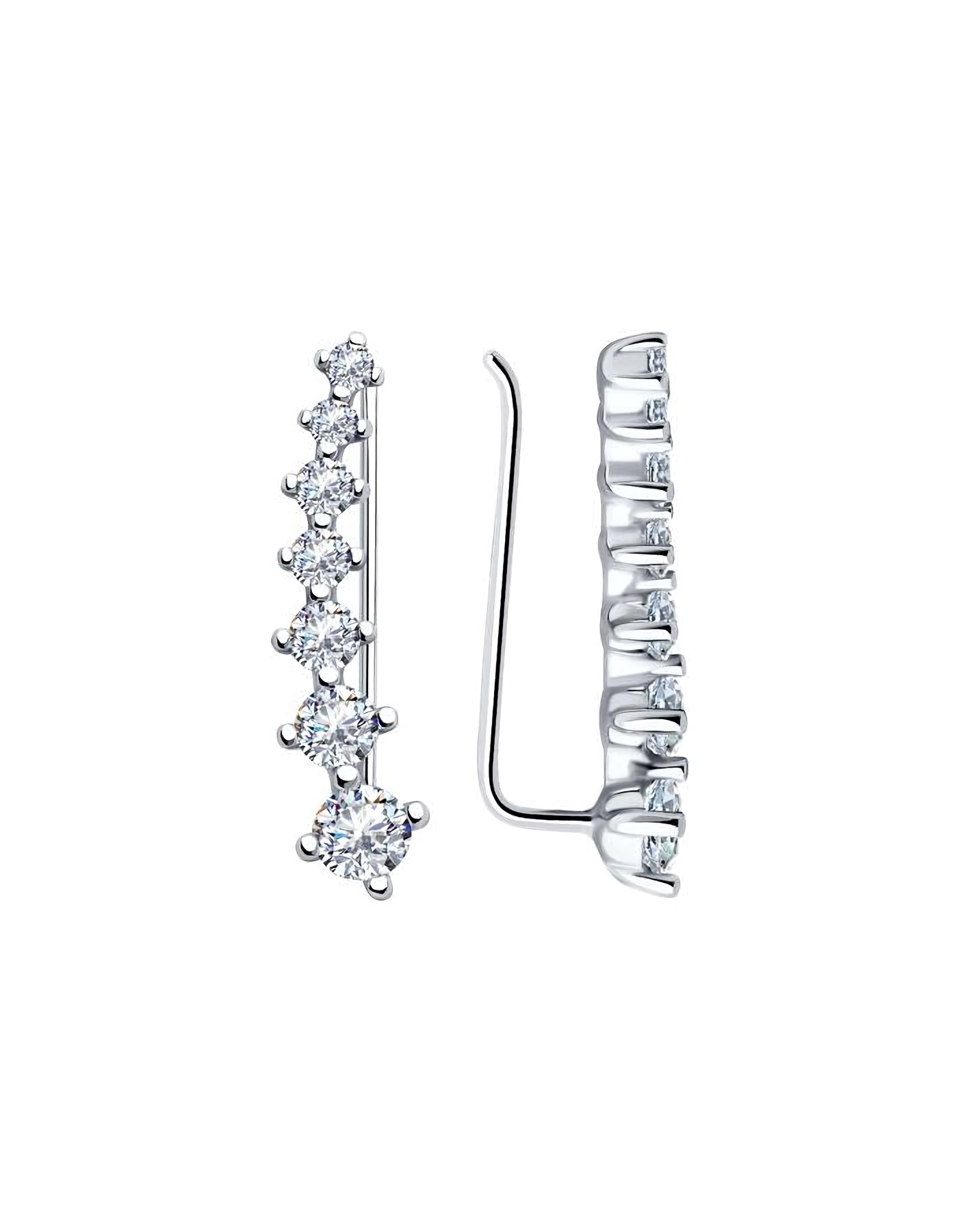 

Серьги каффы из серебра TEO MAORI 894025939, фианит, 894025939