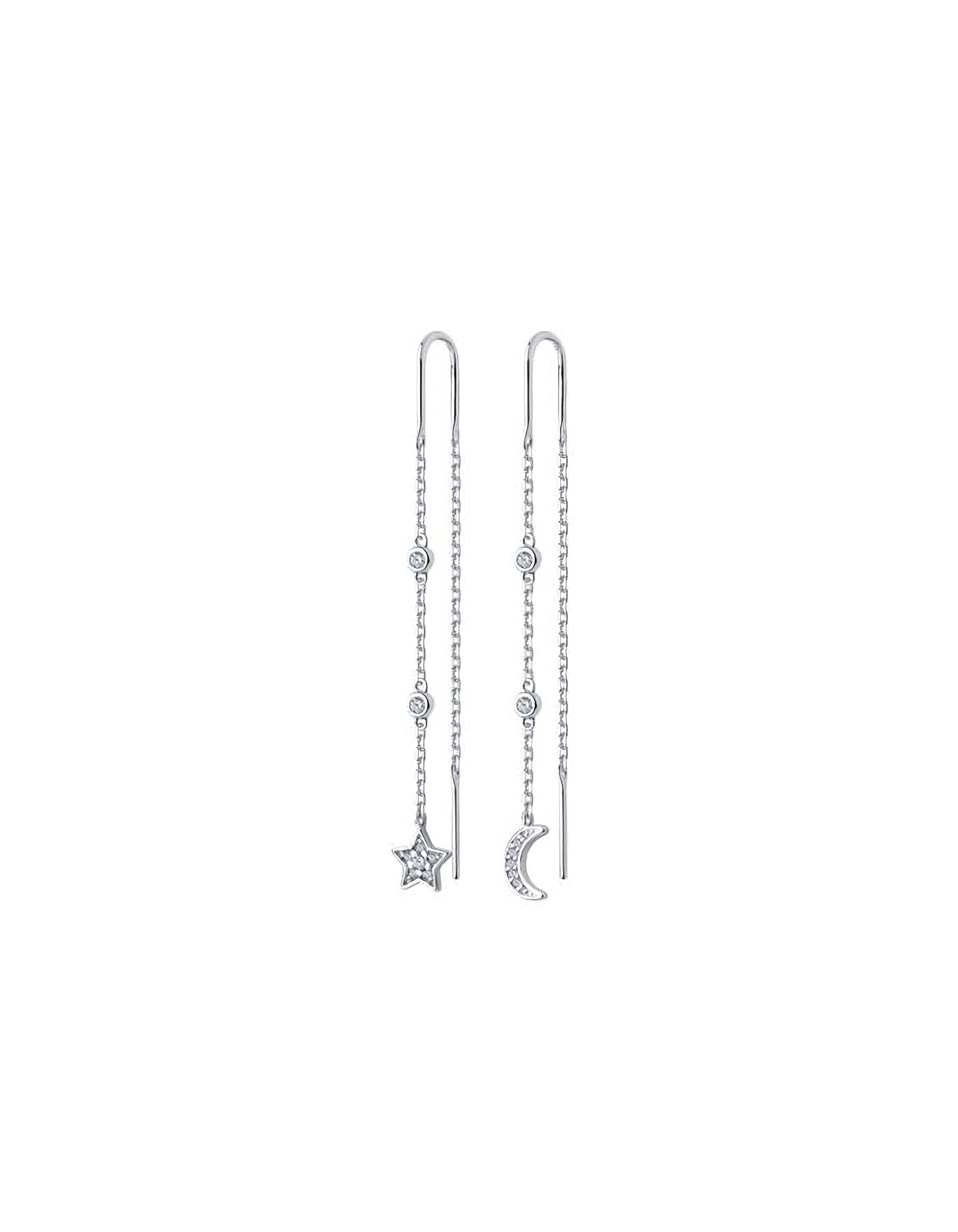 

Серьги продевки из серебра TEO MAORI 894025957, фианит, 894025957