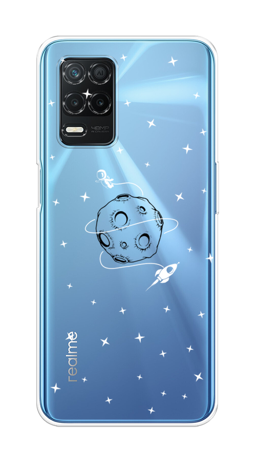 

Чехол на Realme 8 5G "Полет вокруг луны", Белый;серый;черный, 257050-2