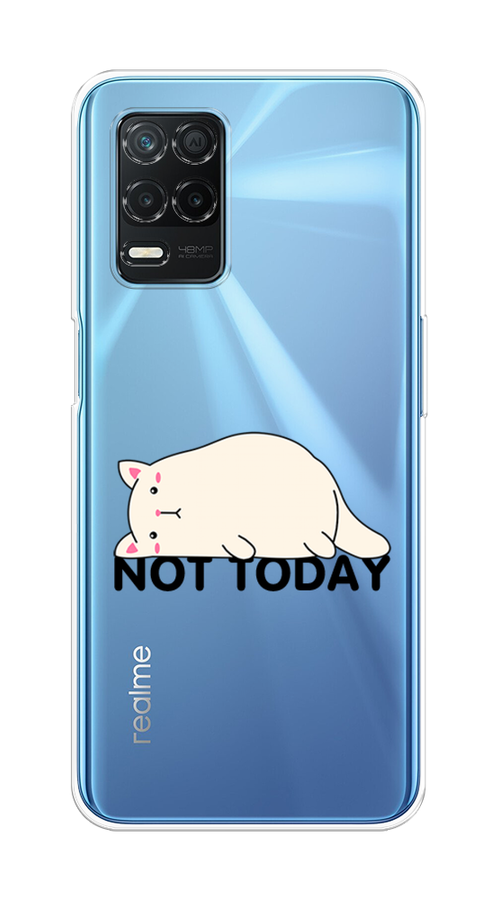 

Чехол на Realme 8 5G "Cat not today", Белый;розовый;черный, 257050-1