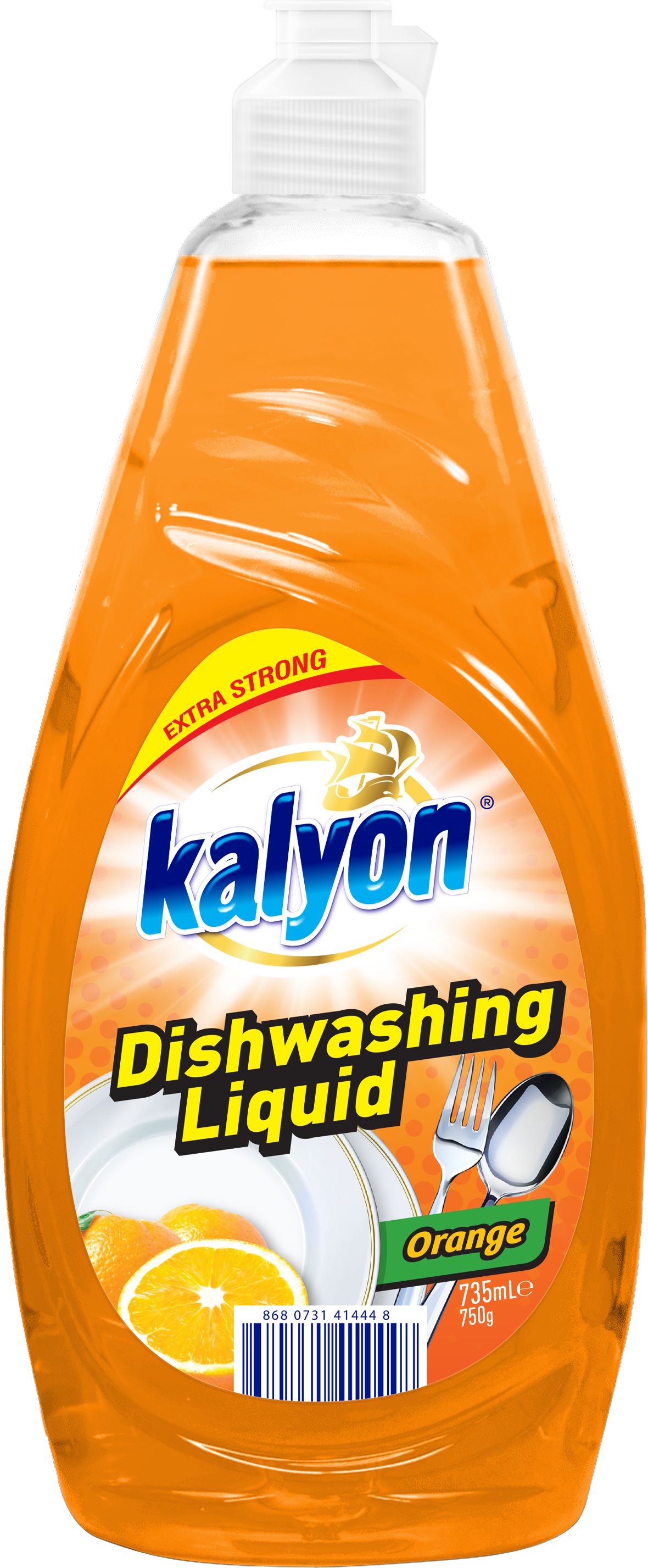 фото Жидкое моющее средство жидкость для мытья посуды kalyon апельсин 735 мл