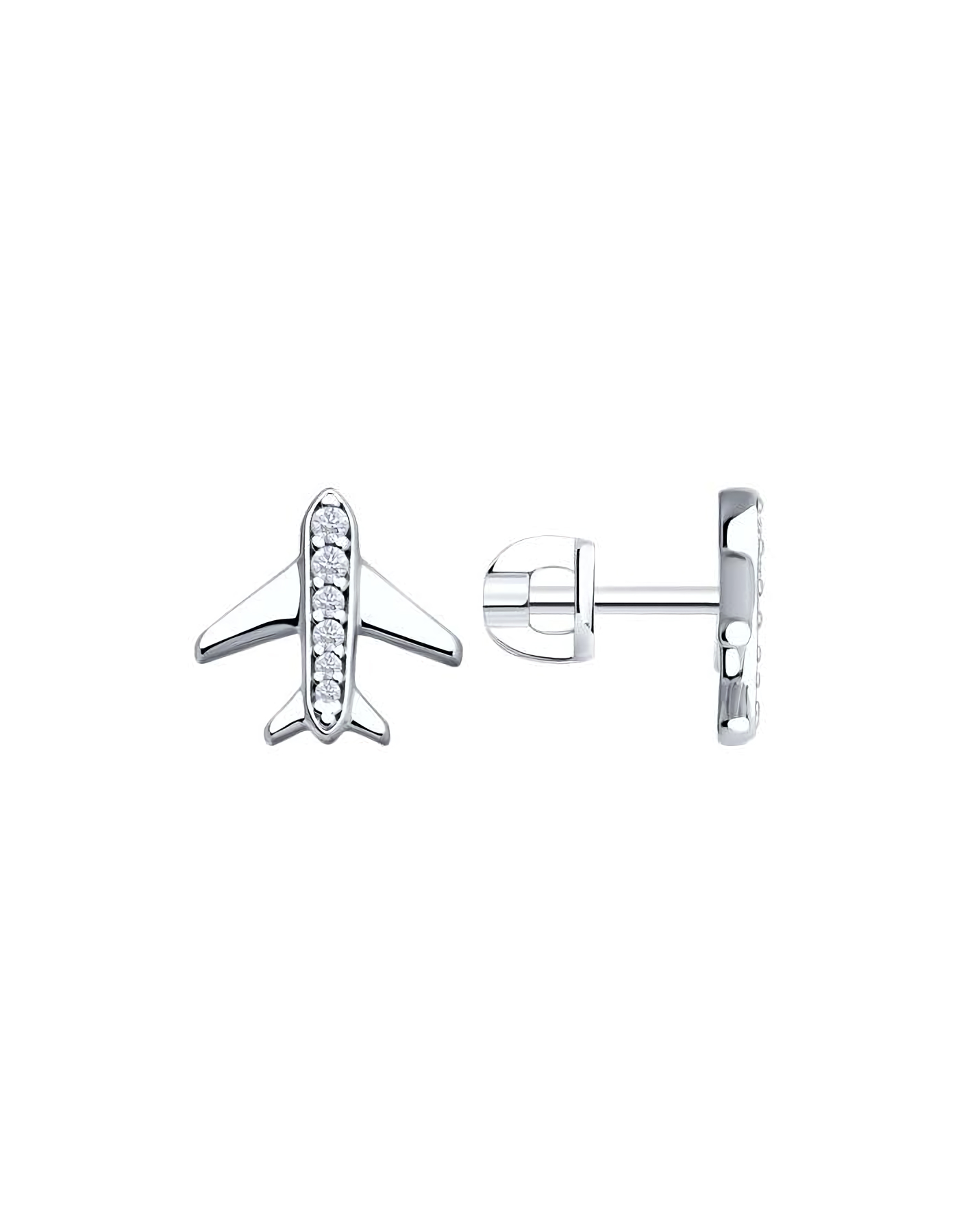 

Серьги пусеты из серебра TEO MAORI 894026695, фианит, 894026695