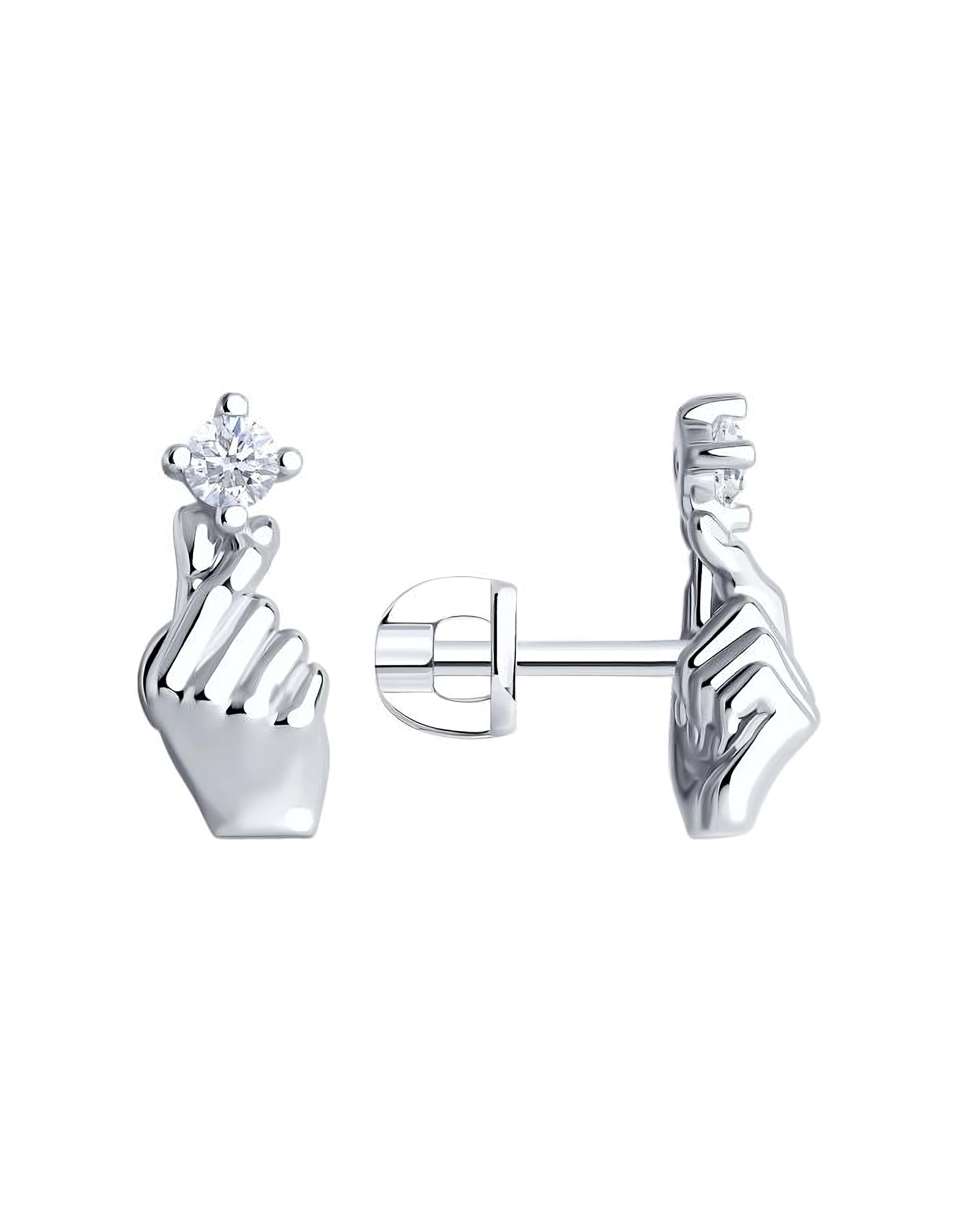 

Серьги пусеты из серебра TEO MAORI 894026697, фианит, 894026697