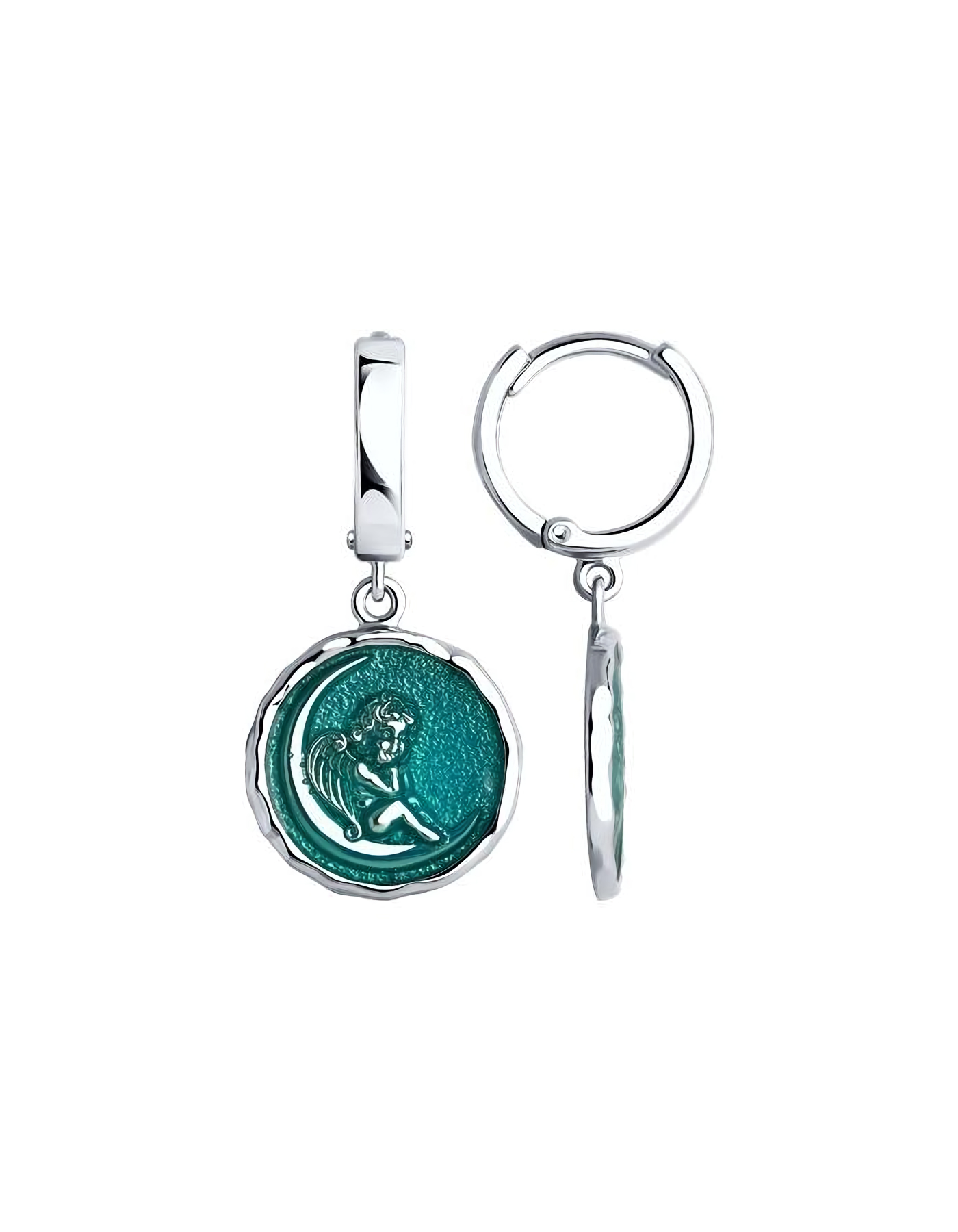 

Серьги подвески из серебра TEO MAORI 894026701, эмаль, 894026701